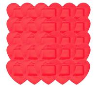 Zerodeko 50 Unidades Parches para Heridas Forma de Corazón Rojo, Resistentes al Agua Material Pe, Ideales para Uso Doméstico y Atención de Emergencia