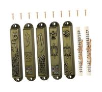 Zerodeko 5piezas Mezuzah De Metal Estilo Vintage Adorno Religioso para Puerta Escrituras Sagradas Manualidades De Unidades