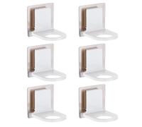 Zerodeko 6 Ganchos Adhesivos para Botellas de Champú y Ducha, Soporte Blanco de Pp y Pvc, Resistente para Baño, Evita Caídas y Organiza Accesorios de Baño