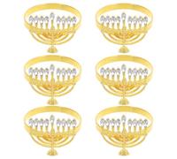 Zerodeko 6 Hebillas para Servilletas Doradas de Aleación Estilo Hanukkah, Elegantes y Antideslizantes para Ambientación de Mesa en Restaurantes y Fiestas