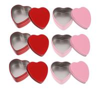 Zerodeko 6 Piezas Caja De Hierro En Forma De Corazón. Cajas De Dulces De Corazón Contenedores De Golosinas En Forma De Cajas De Corazones De San Valentin Planchar