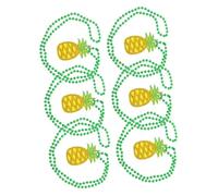 Zerodeko 6 Piezas Collares de Piña Hawaianos de Decoración Tropical para Eventos Escolares para Celebraciones de Cumpleaños y Luau