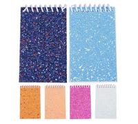 Zerodeko 6 Piezas Cuaderno Espiral Cuaderno de Bolsillo de Papel con Diseño de Lentejuelas, 80 Páginas, para Pensamientos, Bocetos y Planes, Escuela, Universidad y Oficina