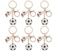 Zerodeko 6 Piezas Llavero Diseño Elegante de Aleación de Zinc de Fútbol para de Fiestas y Regalos para y