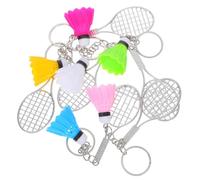 Zerodeko 6 Piezas Mini Racket y Shuttlecock Aleación Accesorio Deportivo para Decorar Bolsos y Claves para del Deporte