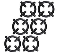Zerodeko 6 Piezas Soporte para Estufa de Gas para Cafetera de Hierro Negro | Apto para Fogones Portátiles y Cocinas Compactas, Cobertura de Llama para Bases Pequeñas