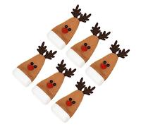 Zerodeko 6piezas Adorable Deer Wine Bottle Cover Christmas Decorative Bottle for Home Office Party