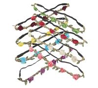 Zerodeko 8 Piezas Corona Floral Ajustable Rosas Diadema Elástica para Bodas Niñas y Damas de Honor Tocado Bohemio para Fiestas Vacaciones y Sesiones Fotográficas