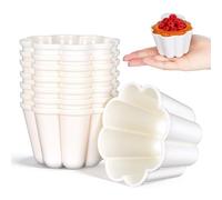 Zerodeko 8 Piezas Molde y Apto para Congelar Forma de Flor para Pudín y Gelatina Material Pp Beige, Fácil de Usar Adecuado para Cocina y Fiestas Creativas