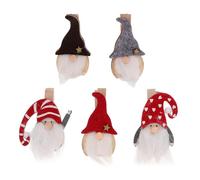 Zerodeko 9 Pinzas Decorativas de Madera Diseño Creativo de Santa Claus para Adornos Navideños, Paquete de 9 Piezas para Regalos y Decoración en Casa Varios Estilos