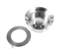Zerodeko Acero Inoxidable Cenicero Compacto Redondo, Estilo Nórdico | Acabado Plata, Colección de Ceniza, Resistente al Calor, Uso en Patio y Mesa