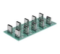 Zerodeko Adaptador de Receptáculo USB Tipo C Vertical de 6 Pines Placa Pcb de 10 Piezas para Transmisión Rápida de Datos y Conexión de Cables
