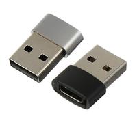 Zerodeko Adaptador USB 2.0a Macho a Tipo C Hembra 2 Piezas, Convertidor Compacto de Aleación Aluminio, Compatible Portátil y Teléfono, Adecuado para Transferencia de Datos y Conexión