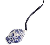 Zerodeko Adorno Colgante de Cerámica Azul y Blanca Estilo Porcelana Decoración Navideña Artesanal para Coche y Hogar Colgante Pequeño Multifuncional para Árbol de Navidad y Manualidades