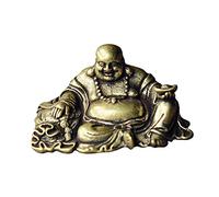 Zerodeko Adorno de Maitreya de Latón para Escritorio Estatua de Buda de Latón Decoración Moderna para Hogar y Oficina Adorno de Buda Maitreya