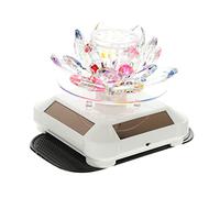 Zerodeko adornos de coche car air freshener car vinyl ambientador perfume de coche aromaterapia decoración de loto giratorio de energía solar adorno de loto giratorio cristal artificial