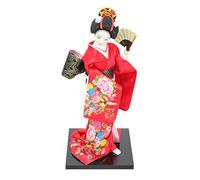Zerodeko Adornos de muñecas Kimono Muñeca Geisha Escultura Kimono muñecas de niña Estatua decoración de Mesa de geishas Kimono japones Adorno de Escritorio decoración casera Japonesa paño