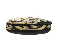 Zerodeko Almohadilla y Redonda para Cuenco Tibetano Diseño Tradicional Negra de Algodón, Ligera Accesorio Adecuado para Templo Budista y Decoración en Casa