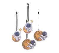 Zerodeko Ambientador Colgante para Coche 4 Piezas, Adorno Perfumado de Espejo Retrovisor Astronauta y Planeta, Difusor Aromaterapia Automotriz, Accesorios para Hombres, Decoración Interior