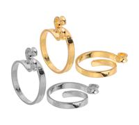 Zerodeko Anillo de Crochet Ajustable de Aleación de Zinc para Tejer, 4 Piezas, Reduce Fatiga Dedos y Evita Enredos, Adecuado para Actividades Grupales de Crocheting