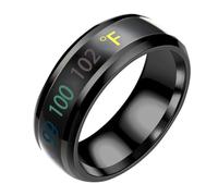 Zerodeko Anillo Inteligente de Titanio para Parejas Visualización de Temperatura, Diseño Simple y Cómodo para Uso Diario