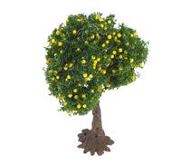 Zerodeko Árbol en Miniatura de 10 Cm con Hojas Verdes y Frutos Amarillos, Modelo Paisajístico Compacto para Maquetas, Decoración de Escenas y Manualidades, Planta Artificial Realista