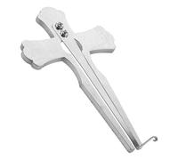 Zerodeko Arpa de Mandíbula Portátil de Tono Brillante, Instrumento Musical Étnico Hecho a Mano, Tamaño Mediano Cruz Plateada, Adecuado para Principiantes y Amantes Música Folclórica,