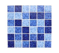 Zerodeko Azulejos para piscinas: Porcelana cerámica azul - Mosaicos de 11,6 x 11,6 pulgadas para cuartos de ducha - Láminas de repuesto para piscinas, fuentes, balcones, estanques de peces y cocinas