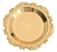 Zerodeko Bandeja Dorada de Aleación Redonda para Joyas y Postres, Soporte Práctico y Decorativo Ocasiones