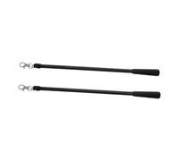 Zerodeko Barra para Cortina de 12 Pulgadas con Ganchos, 2 Piezas, Fibra de Vidrio, Resistente a Impactos, Fácil de Usar, Adecuado para Baño y Hotel, Color Negro