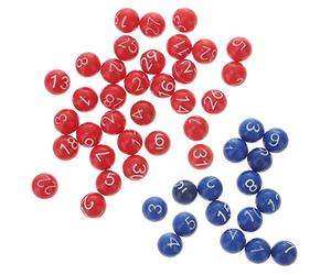 Zerodeko Bolas de Bingo de Plástico Bolas Numeradas del 1 49 Bolas de Números de Juego Mini Bolas Huecas para Fiestas de Sorteo Noches de Juegos Actividades en Grupos Grandes 49 Piezas