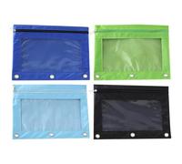 Zerodeko Bolsa de lápices de carpeta con cremallera 4 piezas Oxford organizador para hojas sueltas oficina y estudio 9.84x7.08x0.03 pulgadas
