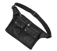 Zerodeko Bolsa de Peluquería Multifuncional de Lona Riñonera Ajustable para Tijeras y Peines, Color Negro Estampado de Leopardo, Adecuado para Profesionales del Cabello y Uso en Salones