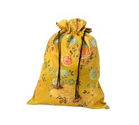Zerodeko Bolsa de Seda Amarilla Cordón para Guardar Joyas para Bodas y Organización de Accesorios Estilo Chino Estilo Aleatorio