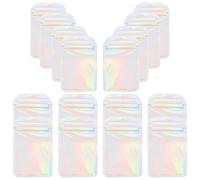 Zerodeko Bolsas Autosellantes de Embalaje para Joyería 50 Unidades 6.5x10 Cm Plástico Transparente Efecto Láser para Collares, Pendientes y Anillos, Pequeñas Bolsas Decorativas