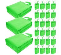 Zerodeko Bolsas de Mano Reutilizables de Tela No Tejida Color Verde Manzana 30 Unidades 25x30x10 Cm para Compras, Regalos y Fiestas, Bolsas de Compras Ecológicas y Espaciosas