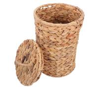 Zerodeko Bote de Basura de Calabaza Artesanal con Tapa, Ligero y Decorativo para Escritorio y Baño, Estilo Rústico con Aspecto Natural y Gestión de Residuos