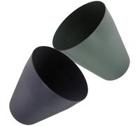 Zerodeko Bote de Basura Ovalado sin Tapa Pequeño, Set de 2 Unidades en Azul Oscuro y Verde Oscuro, Plástico Fácil de Limpiar para Baño, Cocina, Dormitorio y Oficina, Papeleras Prácticas