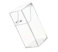 Zerodeko Bote para Brochas de Maquillaje Acrílico Transparente Tapa Abatible, Contenedor de Almacenamiento para Cosméticos Perlas Blancas, Organizador de Escritorio Práctico para Mujer