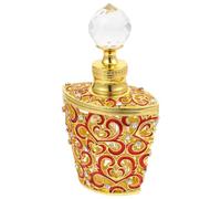 Zerodeko Botella de Perfume Resistente o 10ml de Vidrio Rojo Recargable Diseño Vintage Pintado a Mano para Almacenar Fragancias en Viajes y Uso Diario