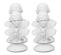 Zerodeko Busto de Músico Clásico 7 Cm de Resina Imitación Yeso, Mini Estatua Decorativa 4 Piezas para Decoración de Escritorio y Obsequio Artístico en Hogar y Oficina