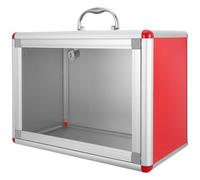 Zerodeko Buzón de Quejas Portátil de Aleación de Aluminio con Sistema de Bloqueo Seguro, Caja Cuadrada Roja Adecuado para Reuniones y Eventos Profesionales