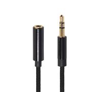 Zerodeko Cable de Extensión Baja Pérdida de Transmisión y Material de Aleación de Aluminio Negro para Auriculares de 3,5mm Macho a Hembra para Dispositivos Entrada Aux