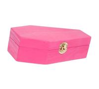 Zerodeko Caja Ataúd de Madera Rosa para Halloween Caja Joyero Gótica Urna para Mascotas para Dulces y Decoración de Fiesta