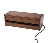 Zerodeko Caja de Almacenamiento de Cables y Organizador de Enchufes de Madera Maciza Grande, Diseño Tapa para Ocultar Cables en Oficina y Hogar