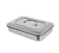 Zerodeko Caja de Esterilización Resistente al Desgaste Cuadrada de Acero Inoxidable con Tapa Textura Herramientas de Manicura