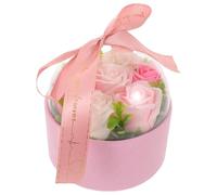 Zerodeko Caja de Jabón Rosa Artesanal Perfumado con Aceite Esencial Flores de Jabón Caja de Regalo Rosa para Cumpleaños Navidad Día Madre y San Valentín