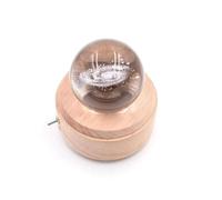 Zerodeko Caja de Música Bola de Cristal Luz LED Nocturna y Base Giratoria de Madera para Decoración de Escritorio y Obsequio Especial