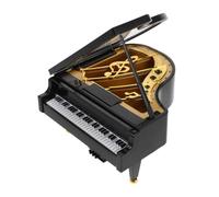 Zerodeko Caja de Música Retro Sonido Realista en Forma de Piano Negro y Construcción Artesanal, Adorno Decorativo Adecuado para Obsequio en San Valentín