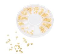 Zerodeko Caja de Remaches Metálicos Dorados Accesorios Decorativos Elegantes para Decoración de Uñas para Mujeres y Niñas en Uso Doméstico